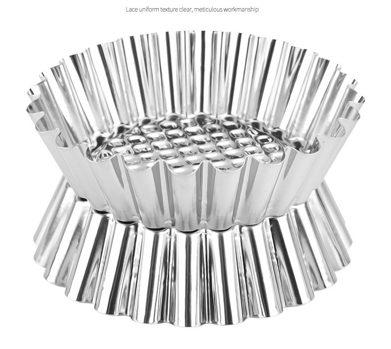 430 Stainless Steel Reusable Egg Tart Mold Stainless Steel Chrysanthemum Cup Cake Mold DIY Baking Tool