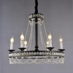 E14/E12 Black iron candle chandelier with K9 crystal (WH-CI-78)