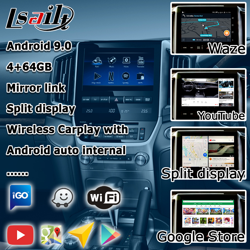 Toyota Land Cruiser LC200 Car Video Interface Upgrade Carplay Android Auto Durable