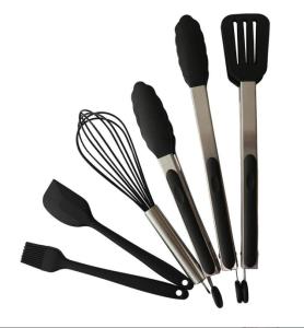 Wholesale 6pcs Kitchen Utensil Set Premium Silicone BPA Free Non-Stick Stainless Steel from china suppliers