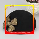 T5631185 Sun Accessory customized winner fashion 100% wool felt beret, women