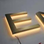 Customized Polished Metal Letter Sign Outdoor Led Backlit Signage Wall Led Light