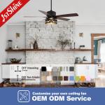 Black 52 Inches Industrial Ceiling Fan DC Motor Indoor Decorative