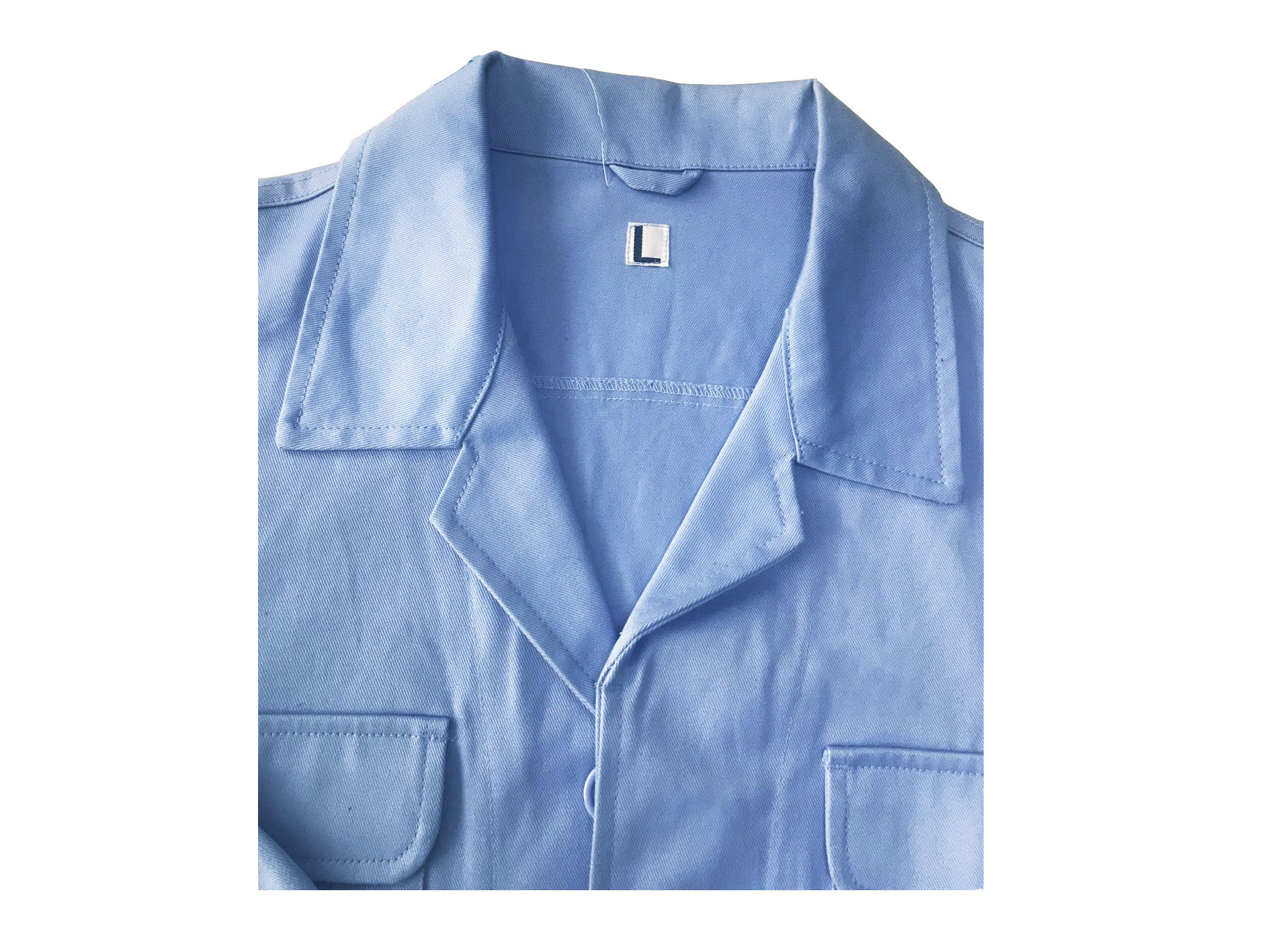 240GSM Cotton 100% Twill 2/1 Long Sleeves Suit Blue Collar