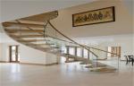 Prefabricated Building Curved Stairs Stainless / Carbon Steel Beam Material