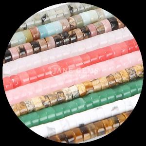 Wholesale Gemstone Rondelle Beads Loose Drum Bead HeShi Shape Strands for Jewelry Making from china suppliers