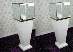 Wholesale Modern Wood Glass White Exhibition Cabinets , Lockable Jewellery Display Cabinets from china suppliers