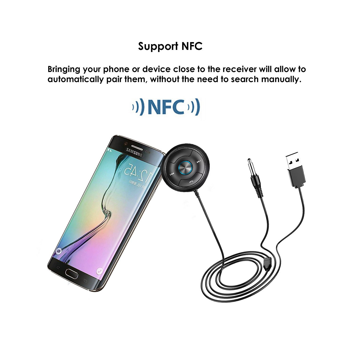 2018 wholesale wireless Bluetooth car kit aux adapter car mp3 fm transmitter aux Bluetooth music receiver
