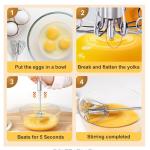 Stainless steel semi-automatic egg beater，multifunctional cooking tool