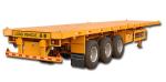 Three Axles Flat Bed Semi Trailer For 20ft / 40ft Container 12 Twist Container