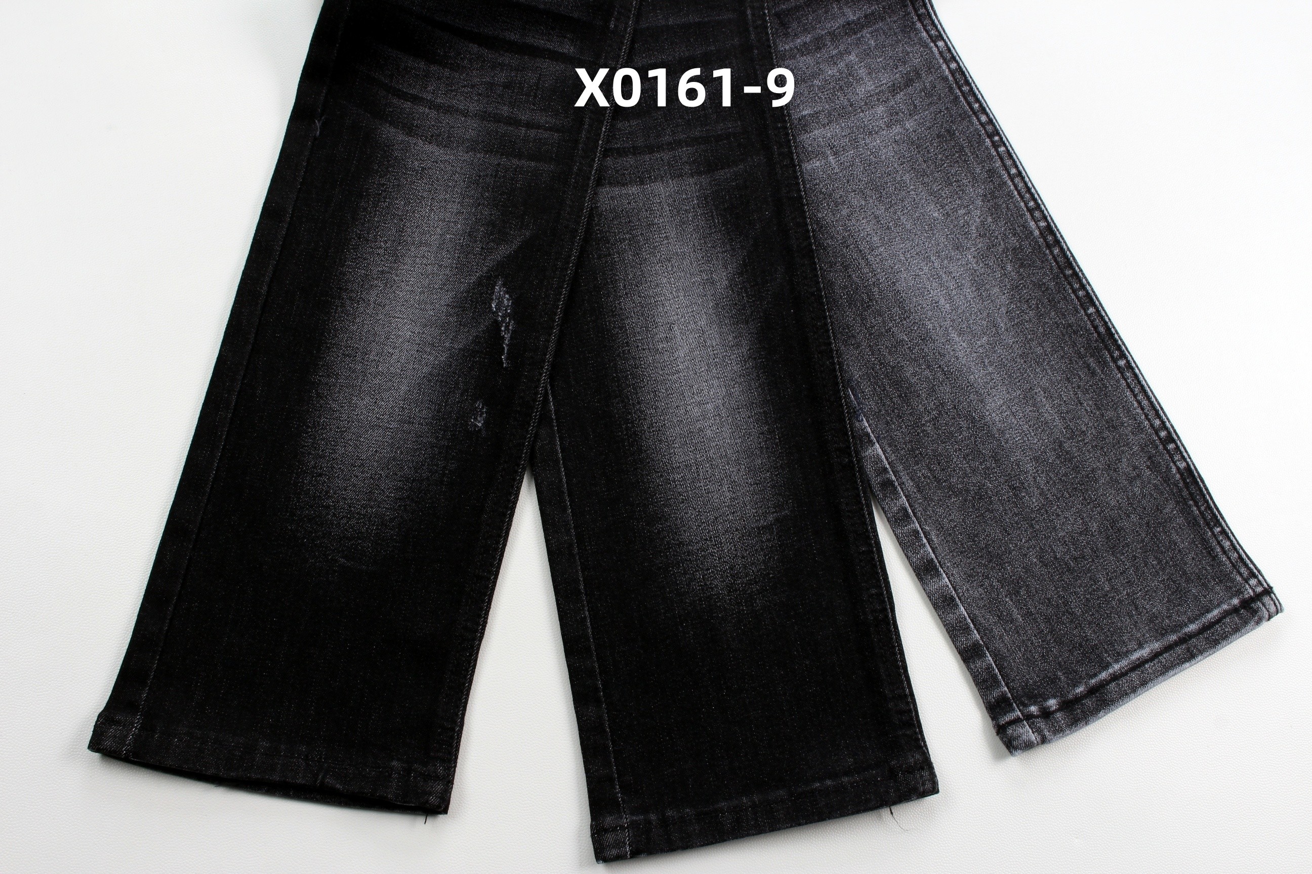 10.5 Oz Black High Stretch Warp Slub Denim Fabric For Jeans