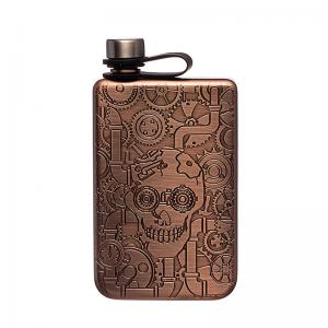 Wholesale Hip Flask For Liquor Brushed Copper 7 Oz Stainless Steel Leakproof with Funnel Great Gift Idea Flask from china suppliers