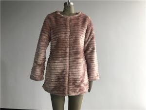 Wholesale Long Mauve Ladies Faux Fur Coats Round Neckline Faux Fur Jacket TWS014531 from china suppliers