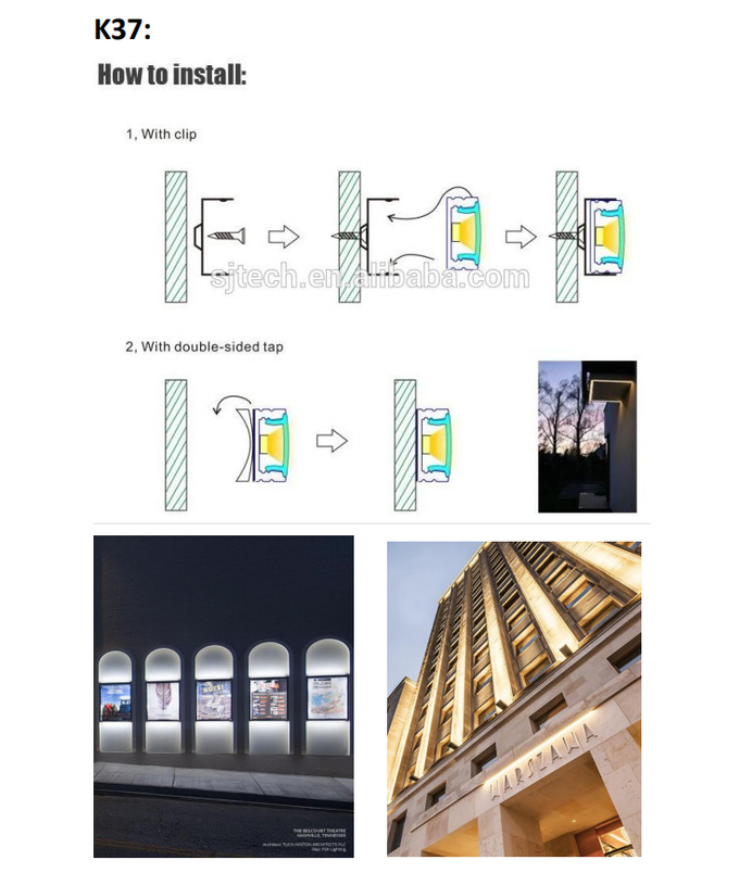 PMMA Diffuser Recessed Aluminum LED Profile 2.5m Length Sandblasting