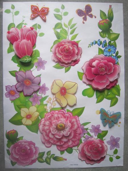 PVC / Vinyl / Paper 3216 Removable Vinyl 3d Wall Decoration Stickers Used for