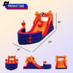 Pirate Ship Kids Inflatable Double Water Slide With Blower Water Park