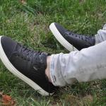 EUR Size 42 27cm Mens Casual Leather Slip On Shoes All Black Colorway