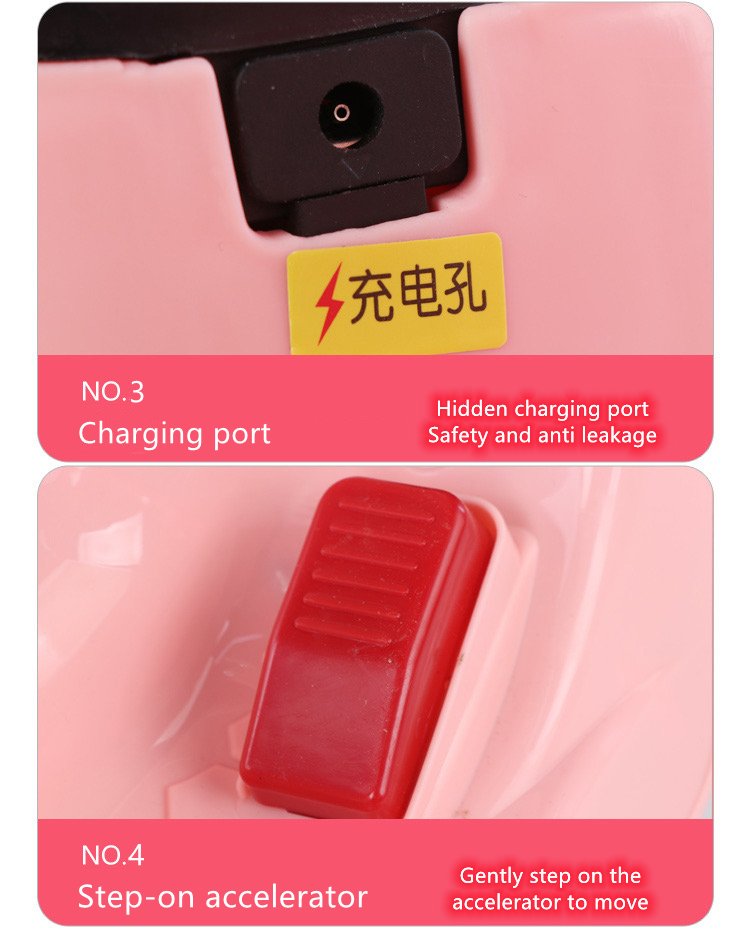 Plastic PP Children's Electric Car 380 Motor with Early Education Music and Lighting