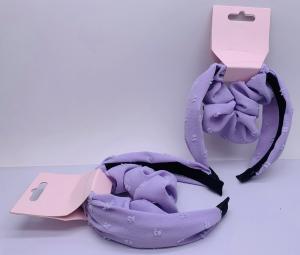 Wholesale Purple Flower Chiffon Hair Bands , Lightweight Cotton Scrunchies For Hair from china suppliers