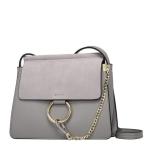 Nubuck Leather Handbags Shoulder Bag with Metal Ring Vintage Lady Daily Bags
