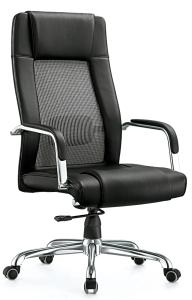 Wholesale Pu Black Leather Computer Chair , Chrome Arm Mid Back Desk Chair Custom Size from china suppliers