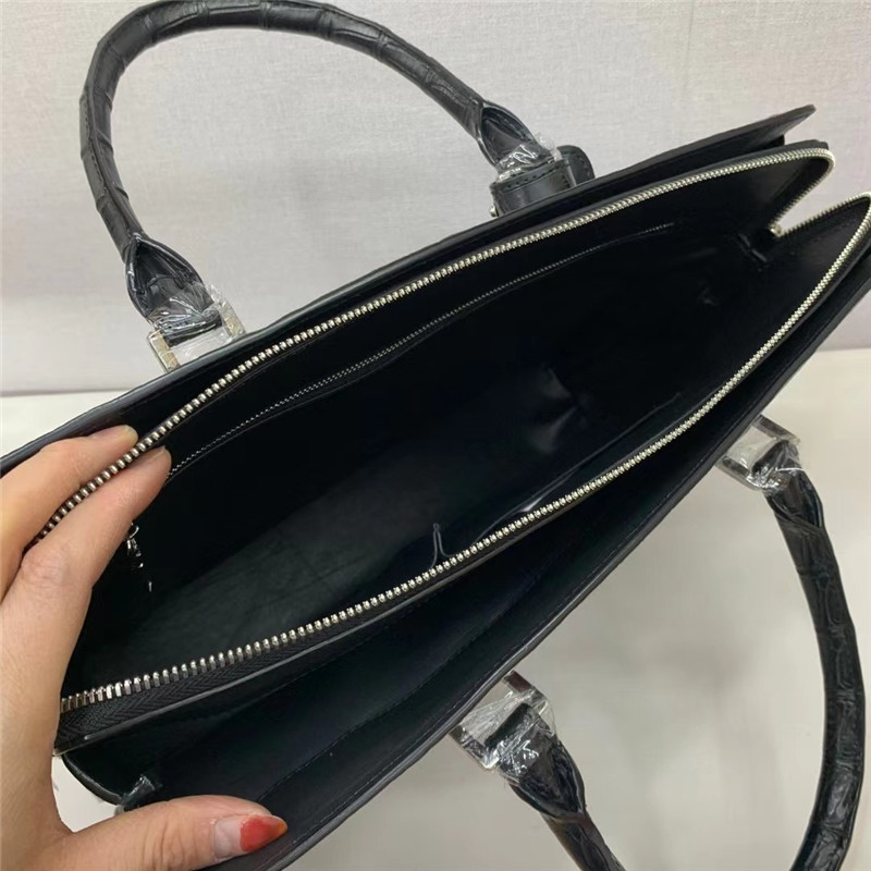 Authentic Crocodile Belly Skin Businessmen Briefcase Large Coded Working Purse Genuine Real Alligator Leather Male Purse