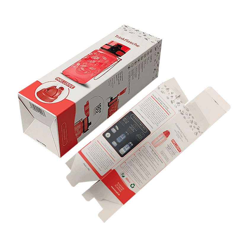 Custom Tuck Top Boxes Uncoated Kraft E Flute Water Bottle Packaging Box