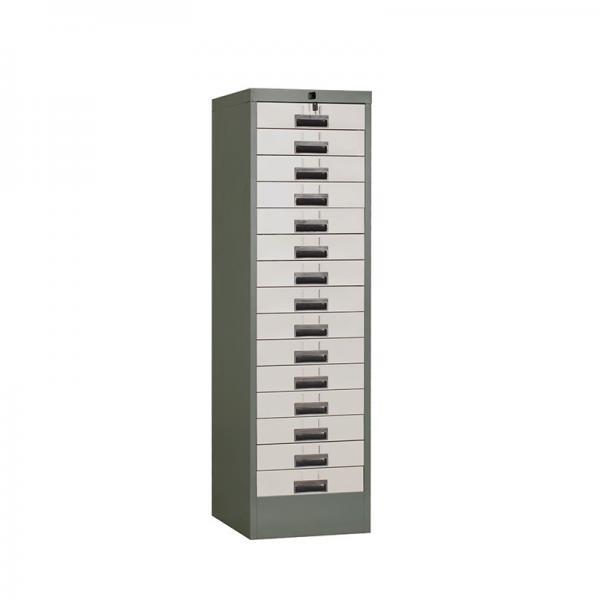 Non Knock Down H1324mm Vertical Steel Filing Cabinets Steel 15 Drawer Filing