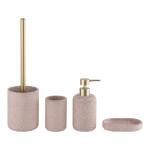 4pcs Set Terrazzo Bathroom Accessories Set Countertop Pink For Family Hotel