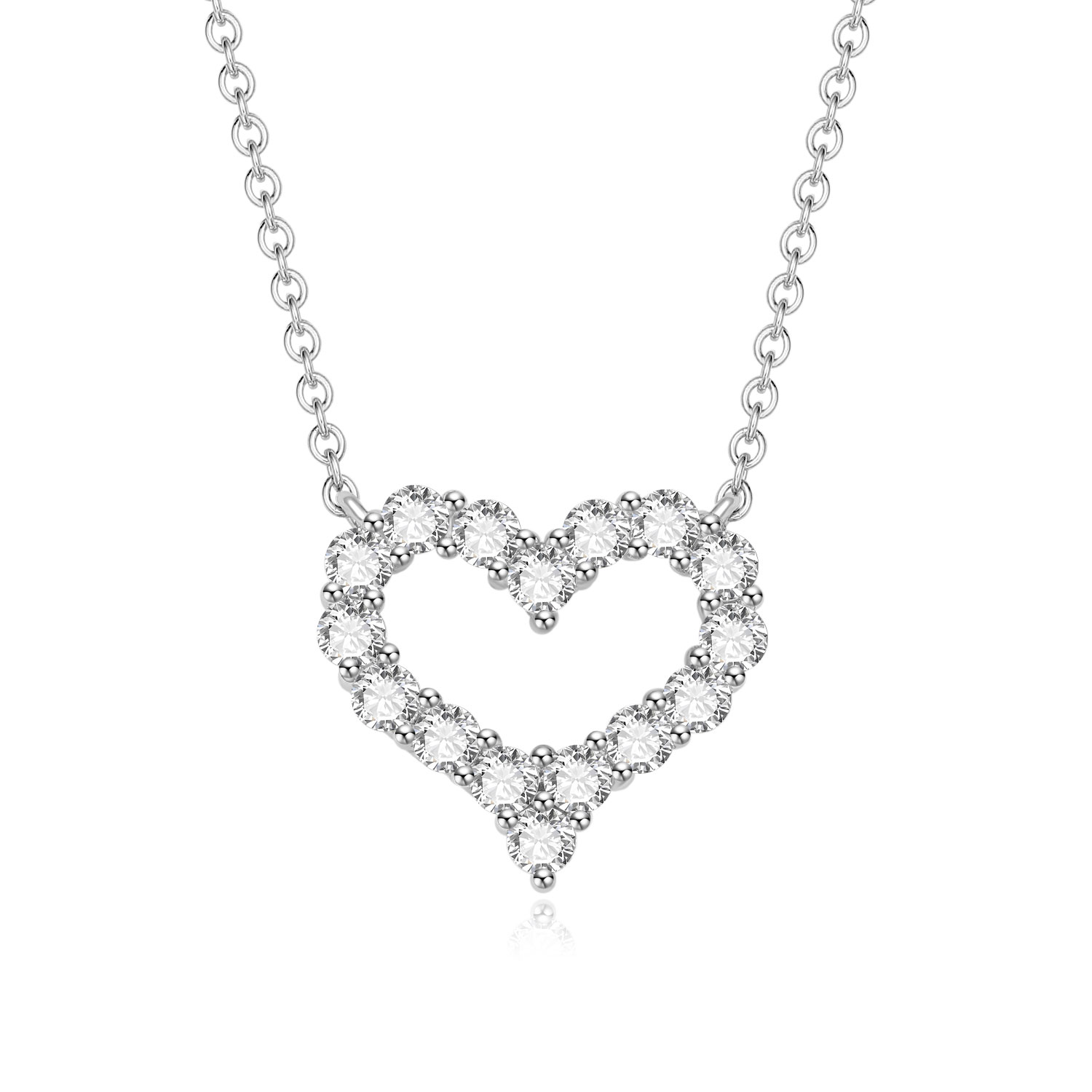 Pretty 18k Gold Lab-Grown Diamond Pendant White Lab-Grown Diamond Pendant Beautiful jewelry Heart Shape Pendant
