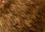 Gold Raccoon Fluffy Faux Fur Fabric , Soft Faux Fur Fabric For Collar 850 Gsm