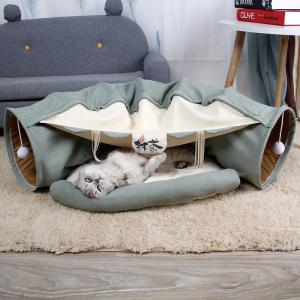 Wholesale Cat Tunnel Four Seasons Rolling Floor Chinchilla Net Red Toy Cat Products Folding Shell Channel Cat Nest from china suppliers