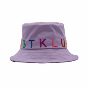 Wholesale Purple 100% Cotton Bucket Hat 58cm 3D Embroidered For Women from china suppliers