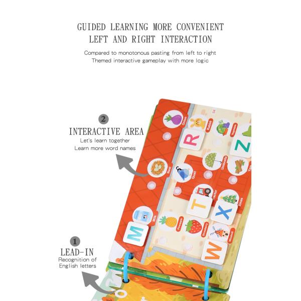 Quiet Book Early Learning Activity Puzzle Paste Matching Game Toys Children's Educational Magic Tape Wooden Busy Book Toys