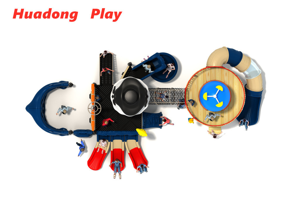 Durable Pirates Ship Series Plastic Playground Slide LLDPE And Galvanized Pipe