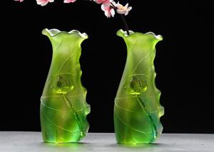 Wholesale Gradual Green Colored Home Decorations Crafts Glaze Vase Family Hall Usage from china suppliers