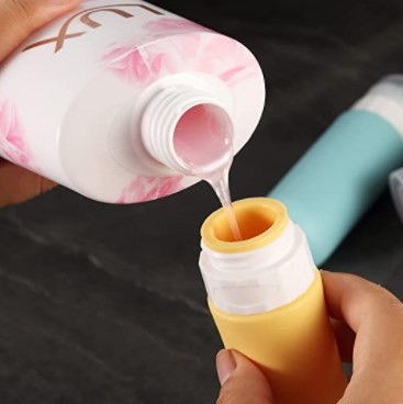 Cylinder Squeeze Silicone Travel Cosmetic Bottle Set Refillable 90ml