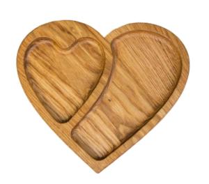 Wholesale Bamboo Heart Shaped Serving Plate Walnut Wood Fruit Tray Eco Friendly from china suppliers