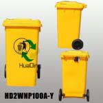 120L Contenedores De Basura De Plastico Plastic Dustbin Storage Bucket 2 Wheels,