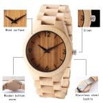 RoHS waterproof wood watch Anniversary Gift Engraved wrist watch