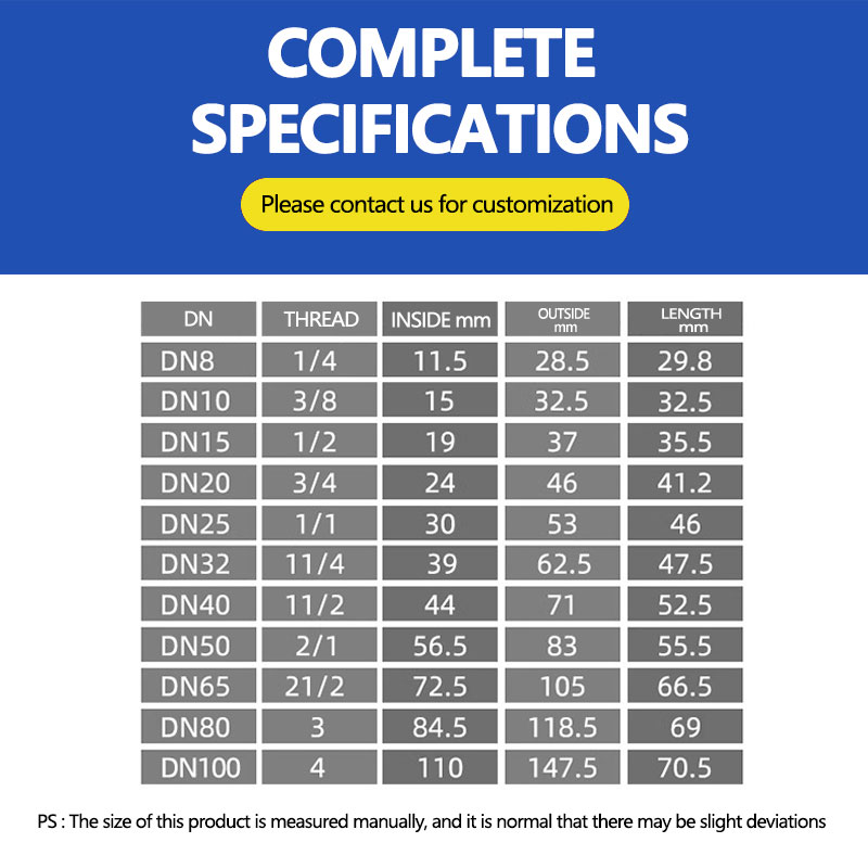 SS304 SS316 Stainless Steel Pipe Fittings BSP Union For Pipeline Connection