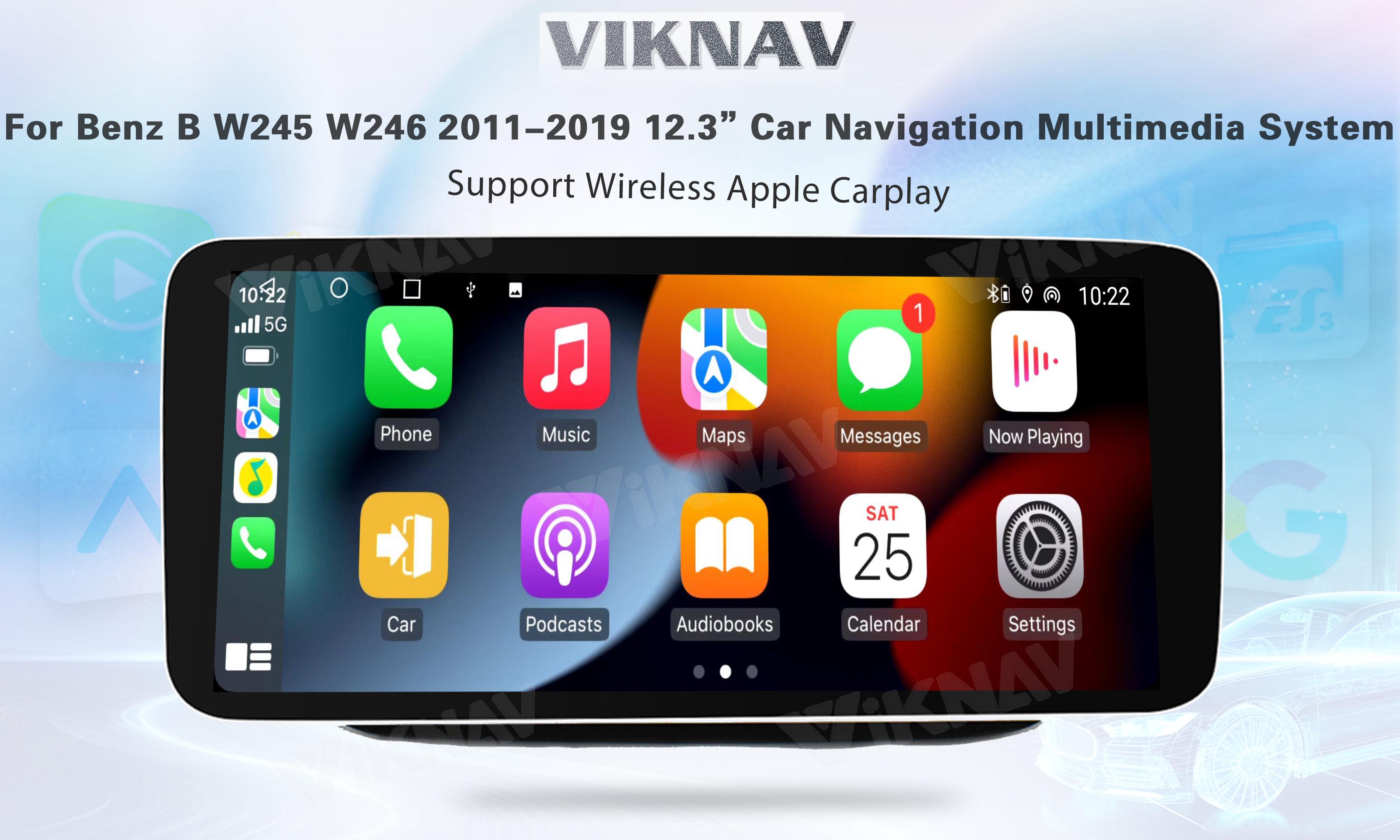 Viknav Android Car Radio For Mercedes Benz B Class W245 W246 2011-2019 12.3 Inch Multimedia Player GPS Navigation NTG5.0