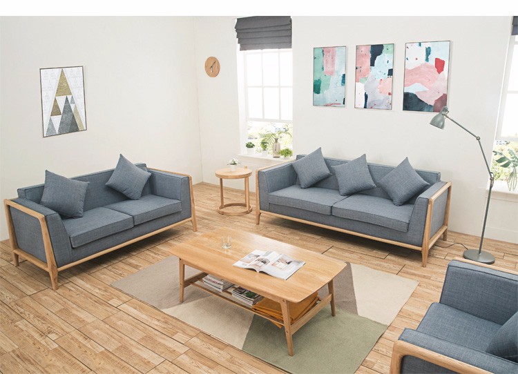 Northern Europe Solid Wood Frame With Seating Cushion Modern Furniture Sofa