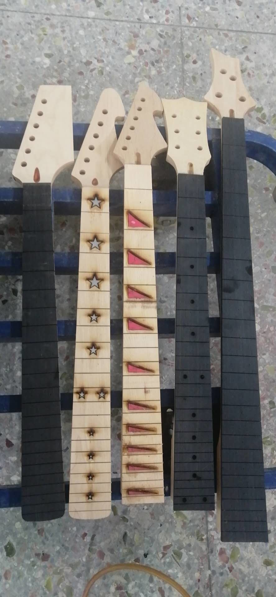 Custom Grand Paddle Guitar Headstock Unfinished Roasted Maple ST Guitar Neck Electric Acoustic Guitar Accept Kinds OEM