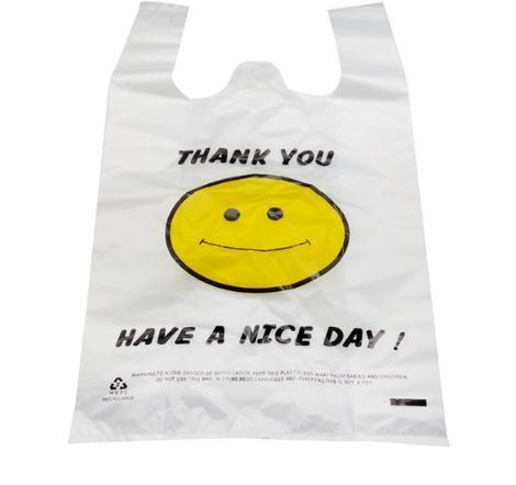 Eco Friendly Supermarket Plastic Shopping Bags / Waterproof Grocery Bags With