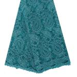 F50282 51-52" customizable wholesale beaded lace fabric for wedding dress/
