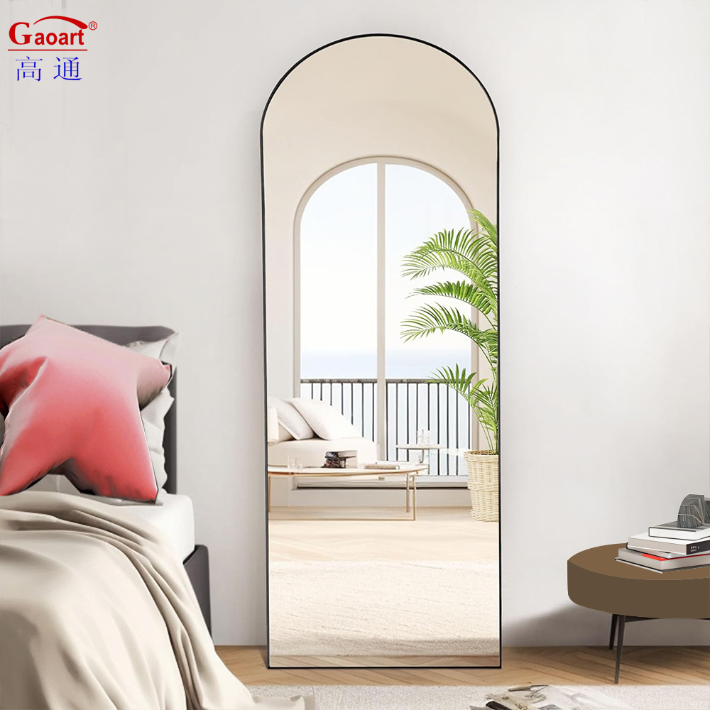 White Frame Wall Mirror Floor Length Metal Bath Dressing Mirror for Home Decoration