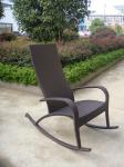 Hand-Woven Brown Resin Wicker Rocking Chair For Outdoor Garden