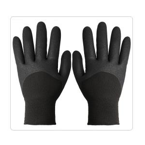 Wholesale Black Acrylic And Polyester Yarn Nitrile Winter Gloves Extra Thick from china suppliers