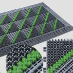 Outdoor Nylon Brush Plastic Interlocking Mats 25MM Thickness